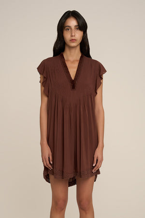 Mini Dress Sasha - Chocolate Brown