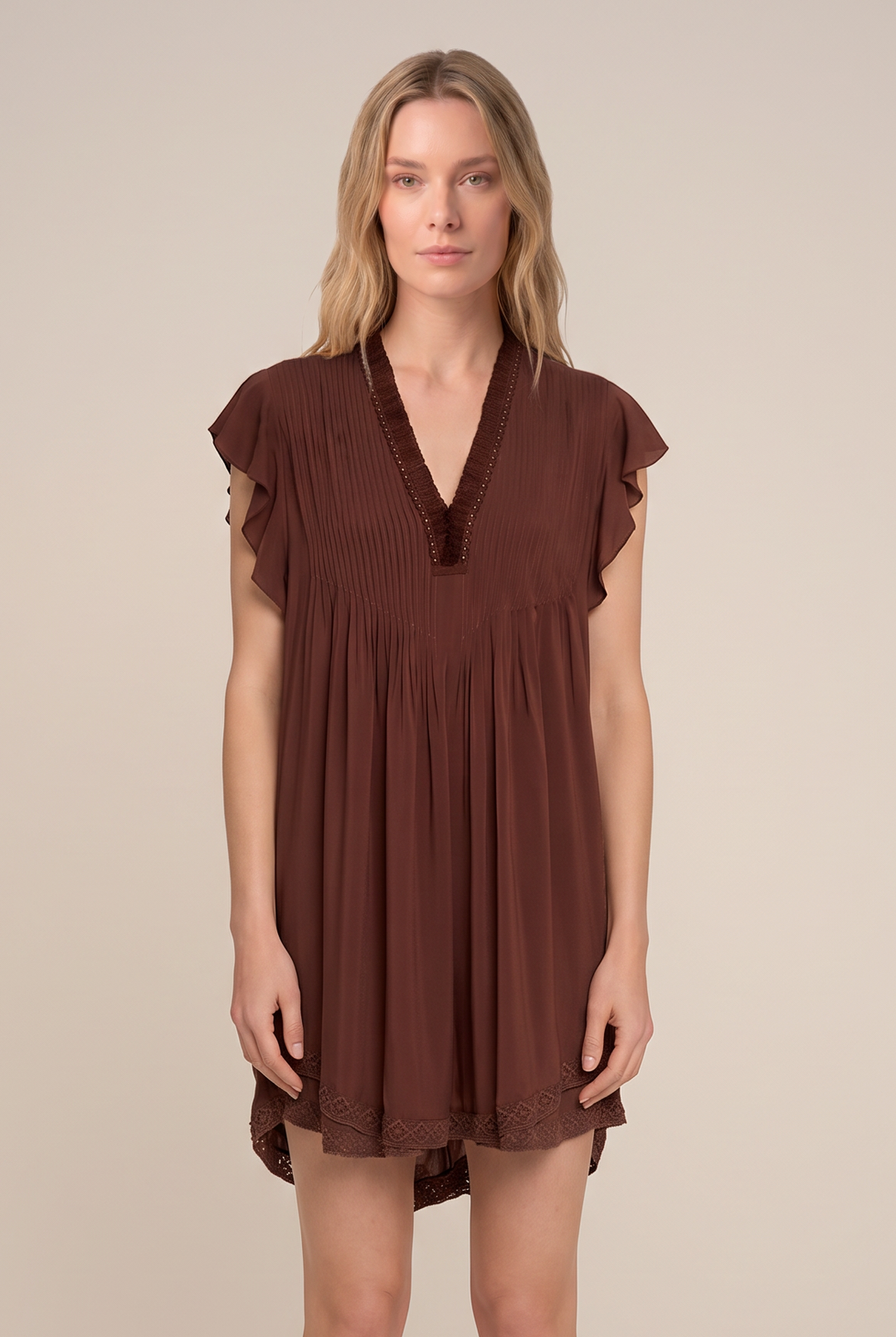 Robe Courte Sasha - Chocolate Brown