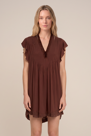 Robe Courte Sasha - Chocolate Brown