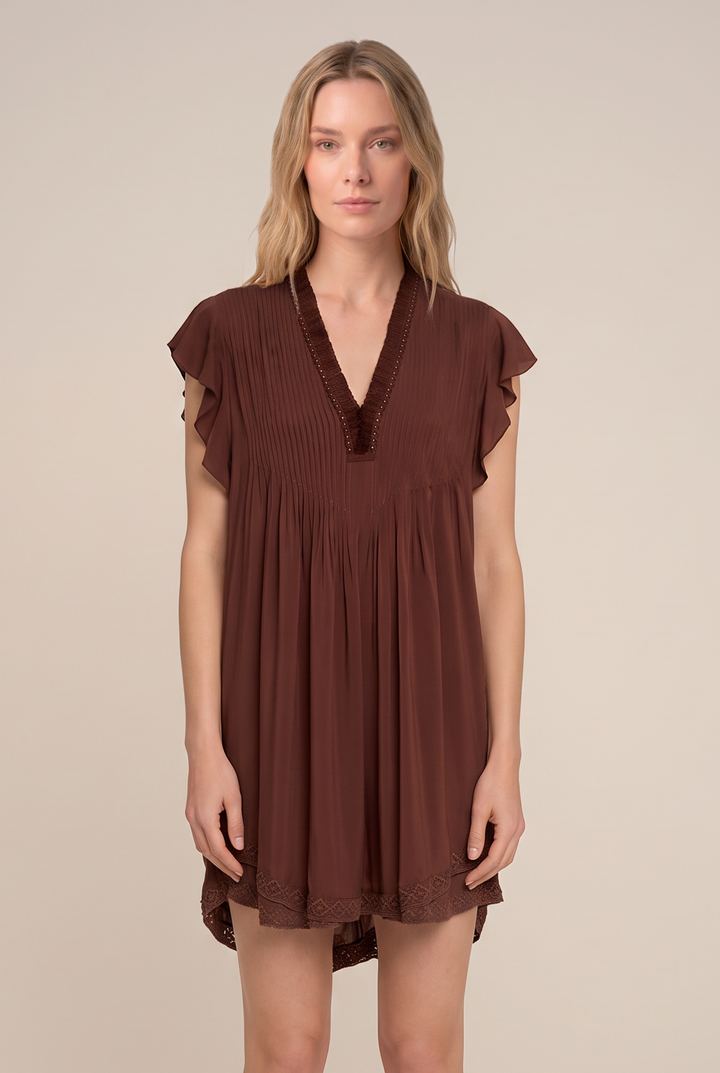 Robe Courte Sasha - Chocolate Brown