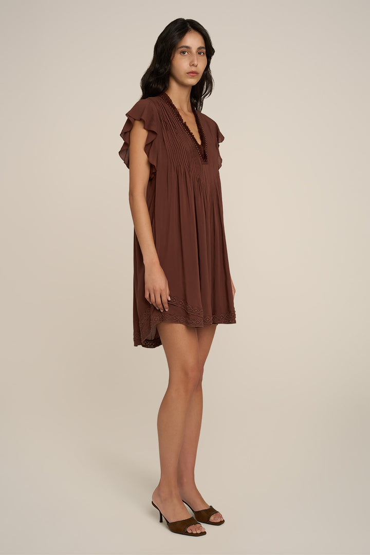 Mini Dress Sasha - Chocolate Brown