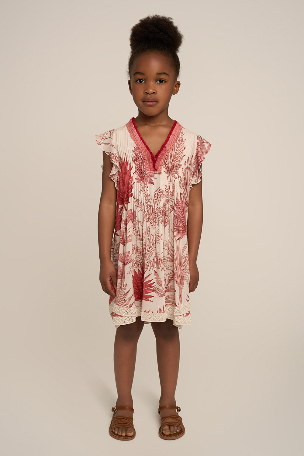 Robe Courte Sasha pour fille - Pink Preveli Beach