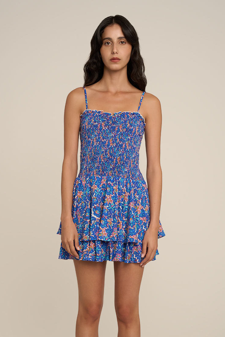 Robe Courte Sunia - Blue Tiny Blooms