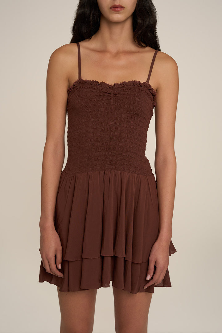 Mini Dress Sunia - Chocolate Brown