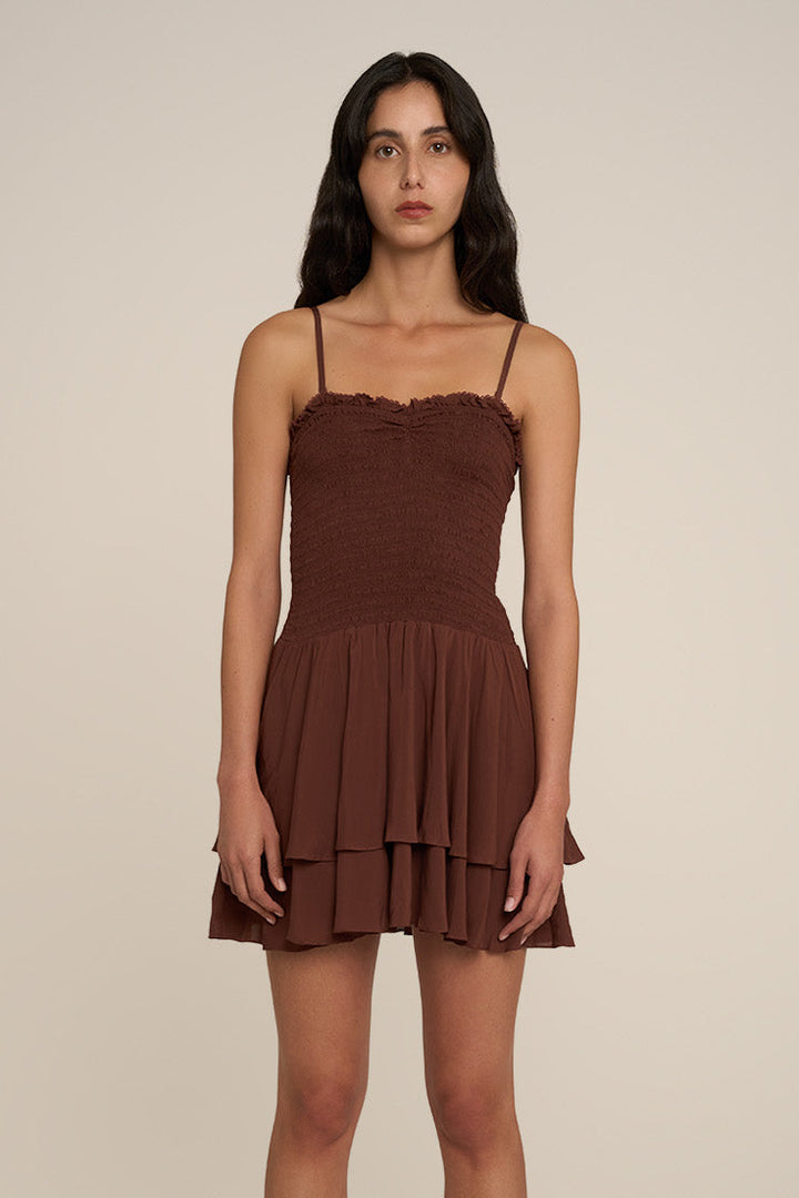 Mini Dress Sunia - Chocolate Brown
