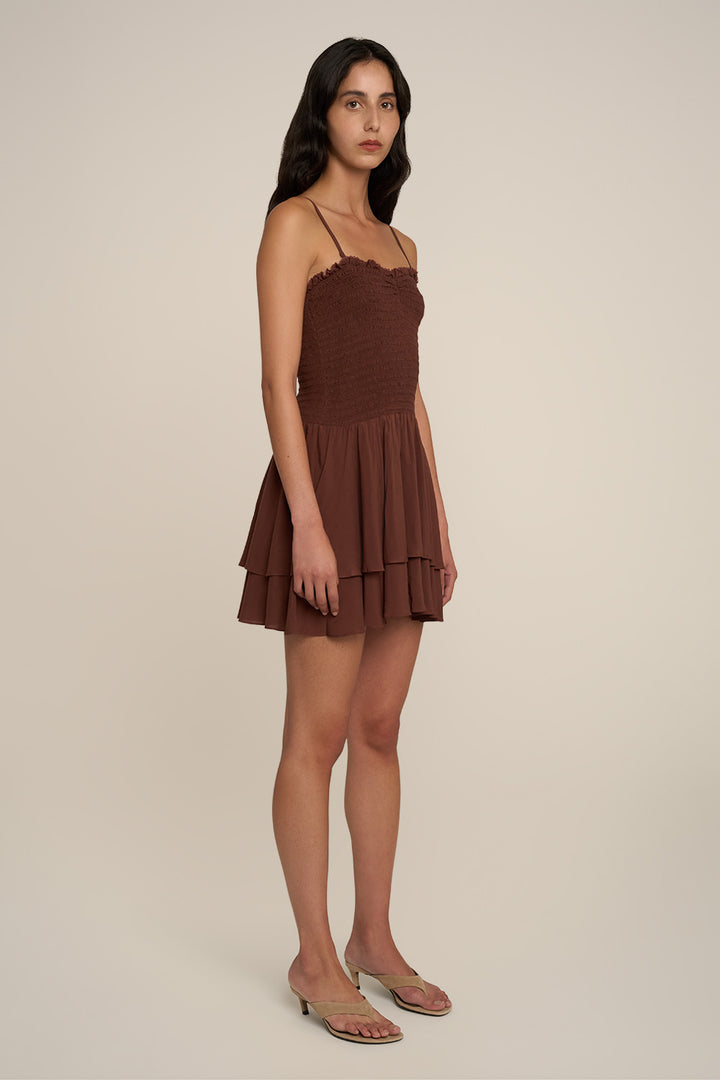 Mini Dress Sunia - Chocolate Brown