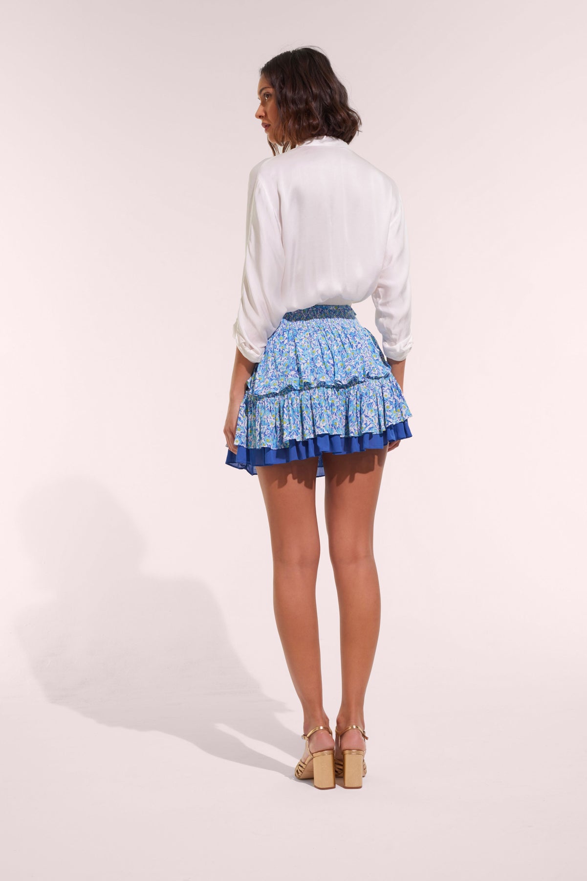 Mini Skirt Ariane - Blue Ocean Flowers | Spring Collection | Poupette St  Barth
