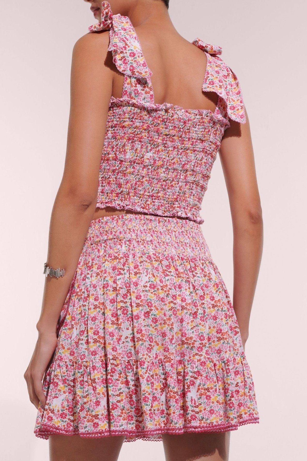 Mini Skirt Mabelle - Pink Jardin | Summer Collection | Poupette St