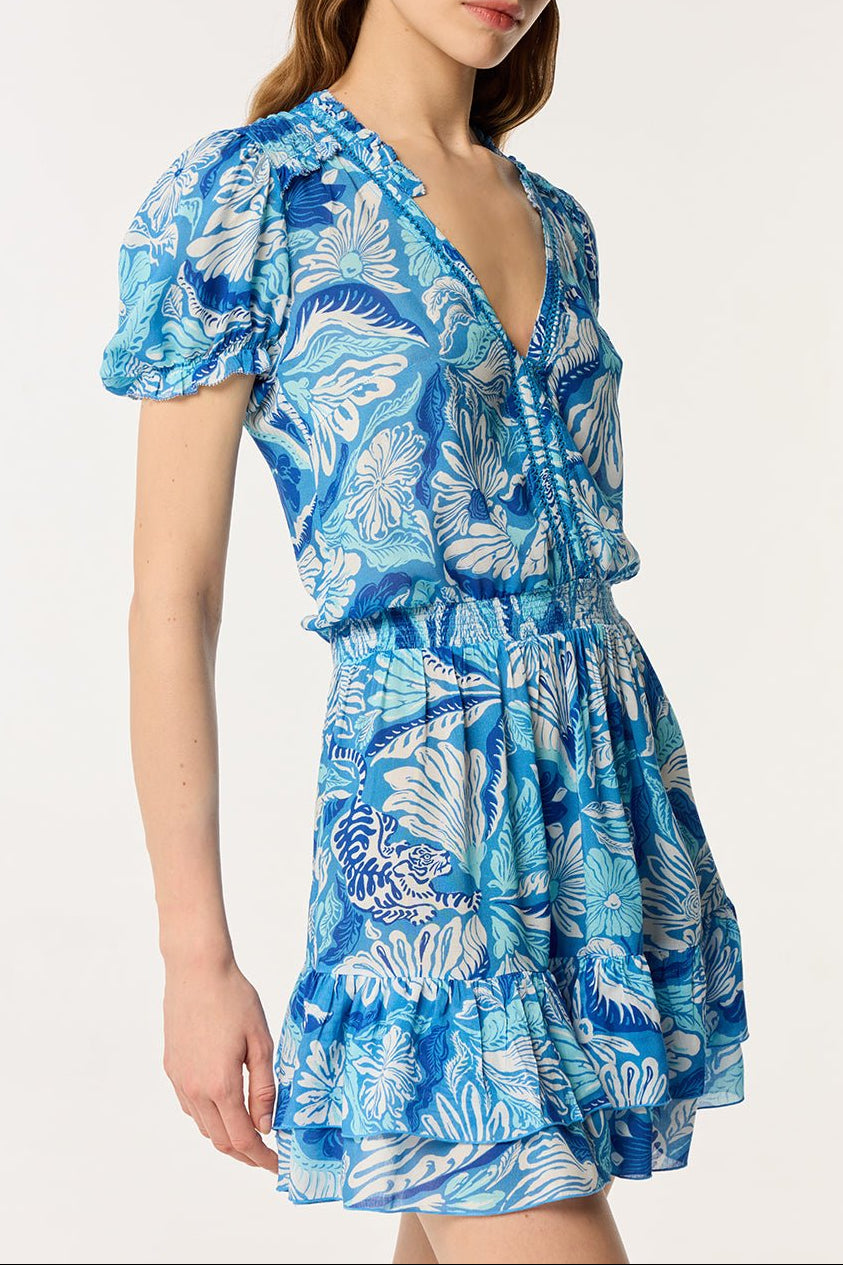 Mini Dress Bibi - Blue Tiger Lily - Poupette St Barth