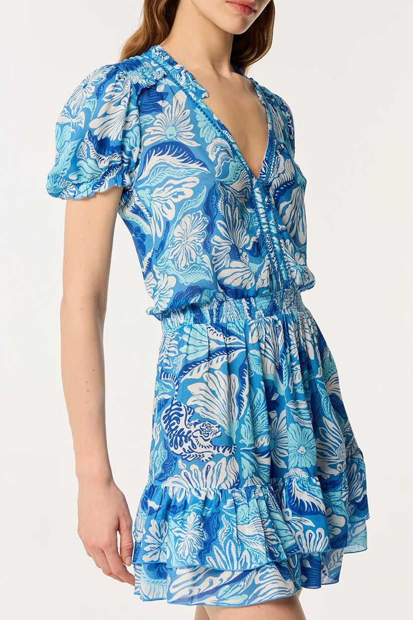 blue tiger print dress Ax Paris Blue Leopard Print Blue Tiger Print Dress AX Paris Blue Animal Print Wrap Skater