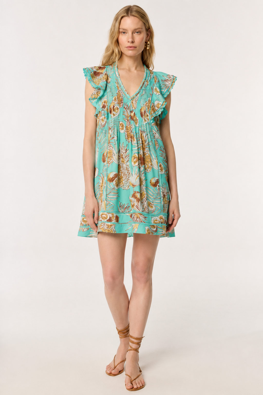 Robe Courte Camelia - Mint Karibia