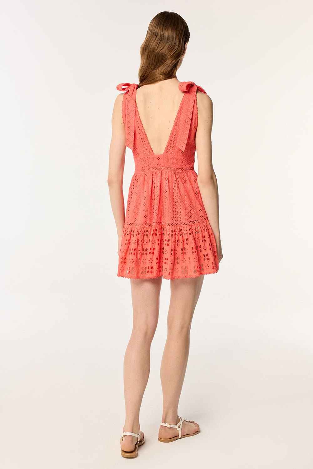 Mini Dress Cara | Coral | M | Poupette St Barth Mini Dress Cara | Coral | M | Poupette St Barth