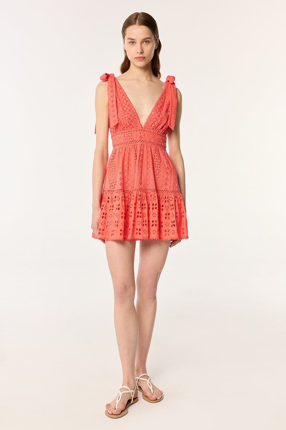 Mini Dress Cara - Coral - Poupette St Barth