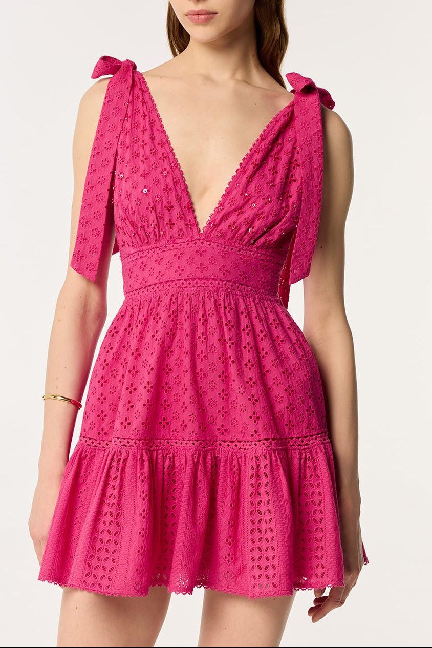 Mini Dress Cara - Fuchsia|Resort Collection|Poupette St Barth Mini Dress Cara - Fuchsia|Resort Collection|Poupette St Barth
