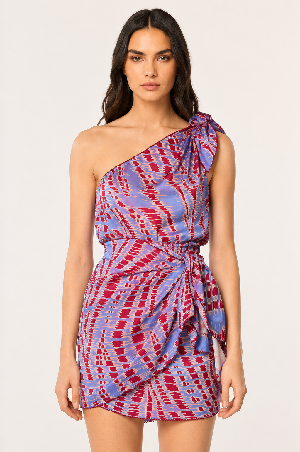 Blue Kalina mini dress – Mini Dress Celie by Poupette St Barth, close-up front view