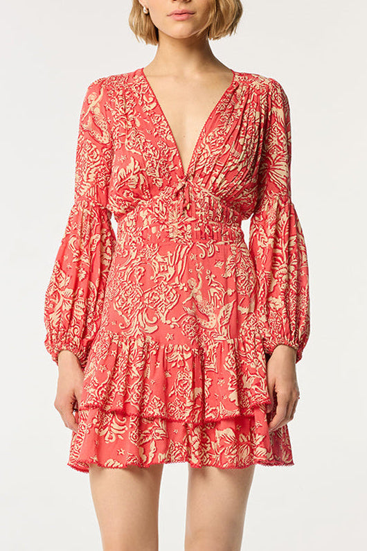 oriental mini dress EastFlair Women's Floral & Dragon Pattern Mandarin Collar Mini Dress, Chinese Style Oriental Cheongsam Qipao Outfit