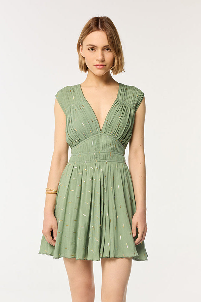 Mini Dress Ciao - Sage - Poupette St Barth
