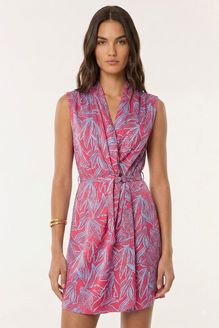 Robe Courte Clea - Pink Pop Tiger