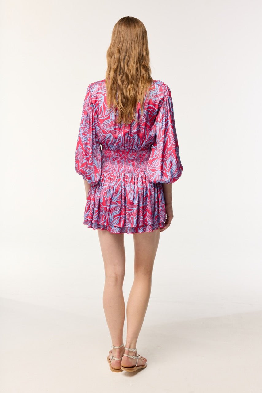 pink tiger print dress Pink Stripes Tiger Print Dress: Handmade Cotton Gauze Midi