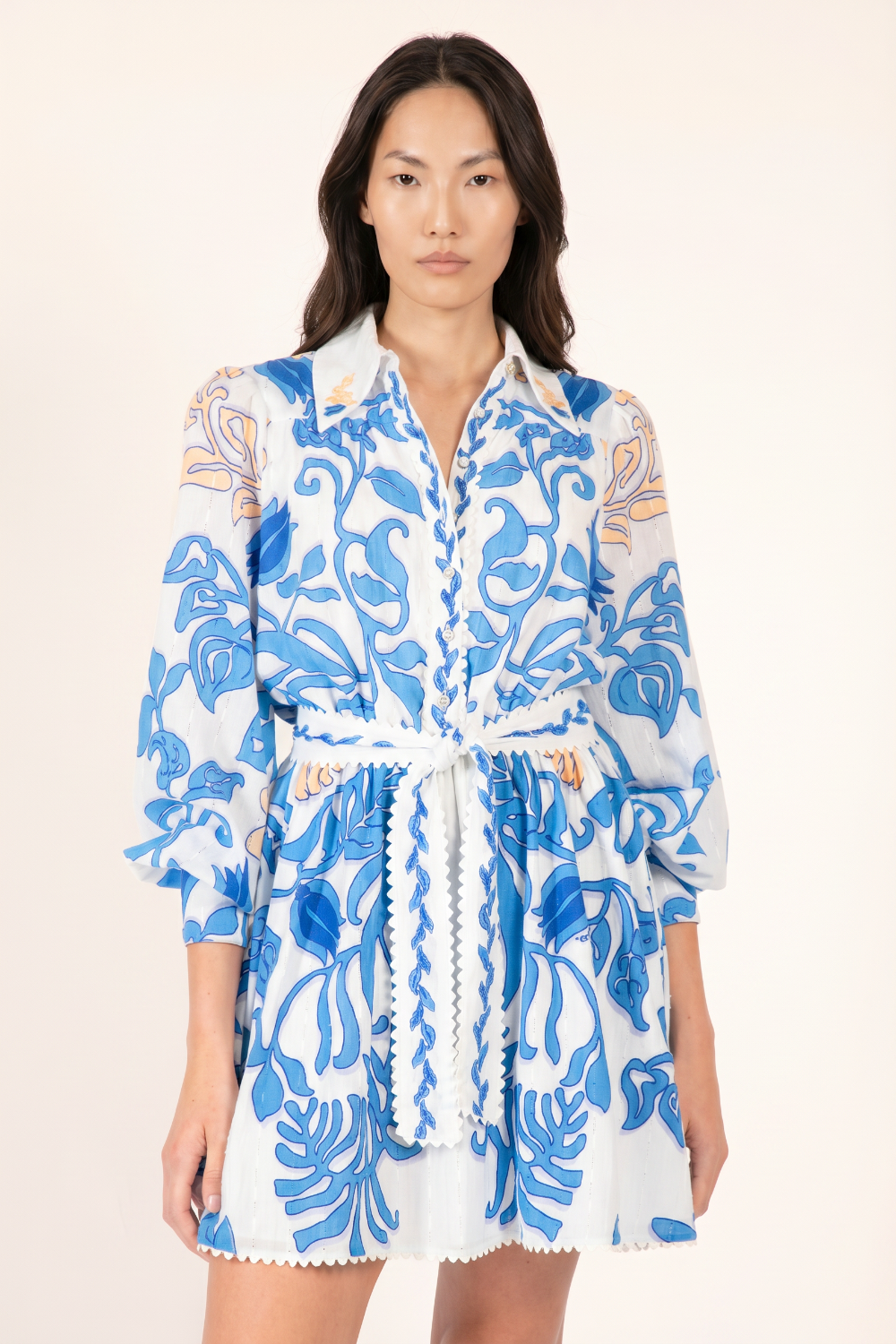 Mini Dress Conti - White Blue Ritual - Poupette St Barth