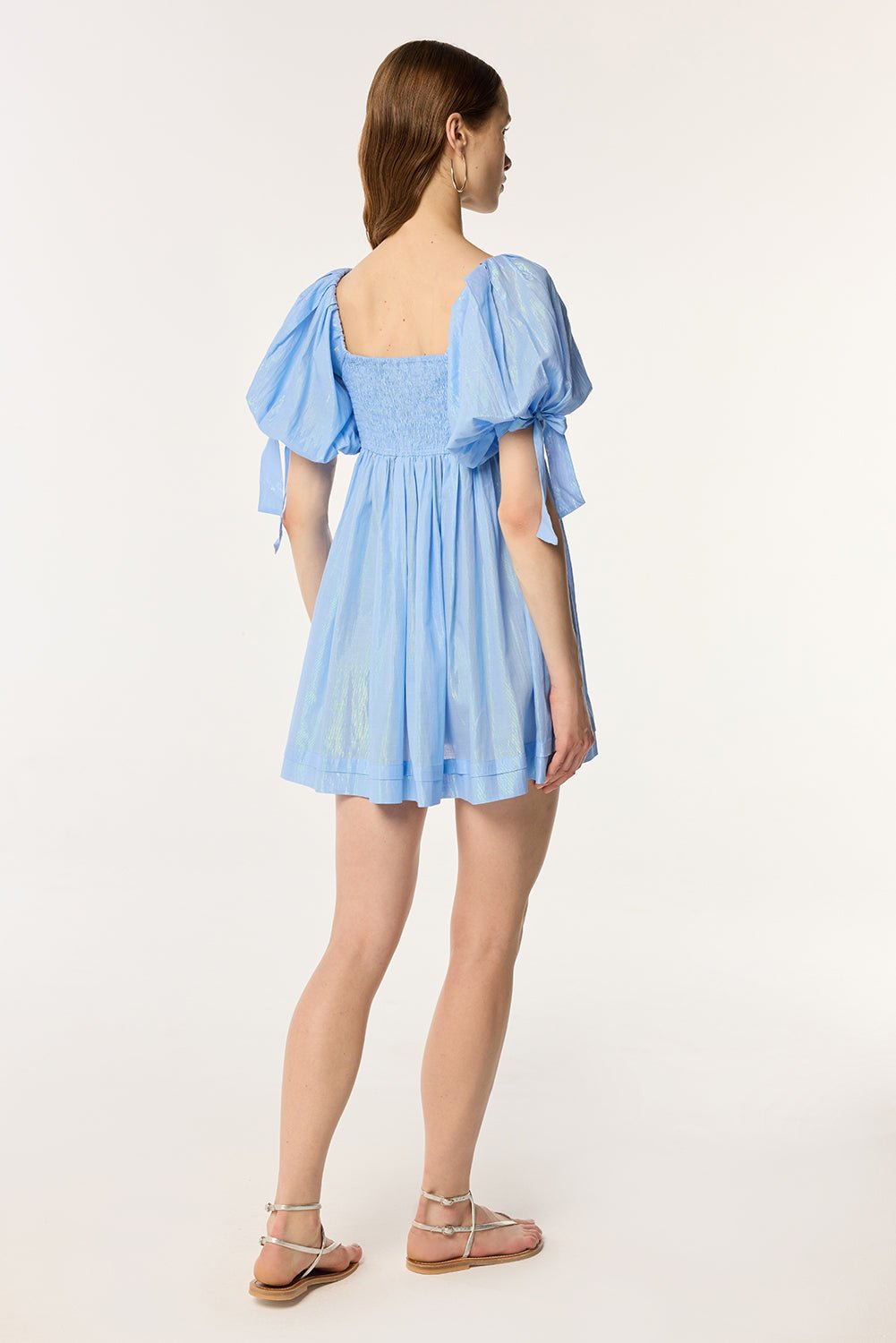 Mini Dress Catalina - Light BLUE | Spring Collection | Poupette St Barth S / Light BLUE / COTTON METALLIC PLAIN Mini Dress Catalina - Light BLUE | Spring Collection | Poupette St Barth S / Light BLUE / COTTON METALLIC PLAIN