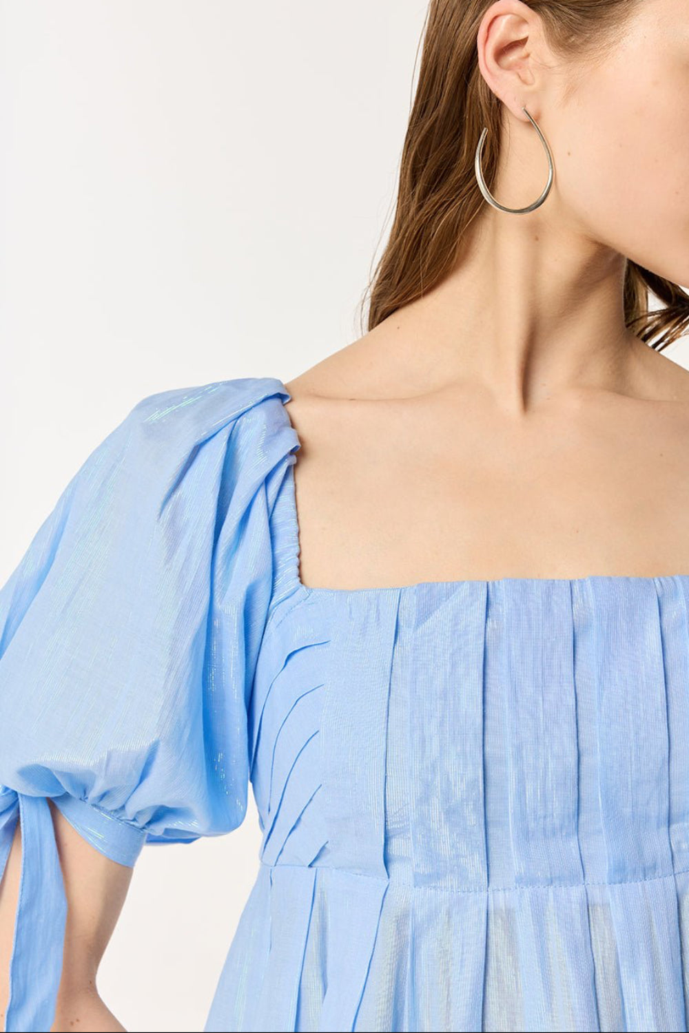 Mini Dress Catalina - Light BLUE | Spring Collection | Poupette St Barth S / Light BLUE / COTTON METALLIC PLAIN Mini Dress Catalina - Light BLUE | Spring Collection | Poupette St Barth S / Light BLUE / COTTON METALLIC PLAIN