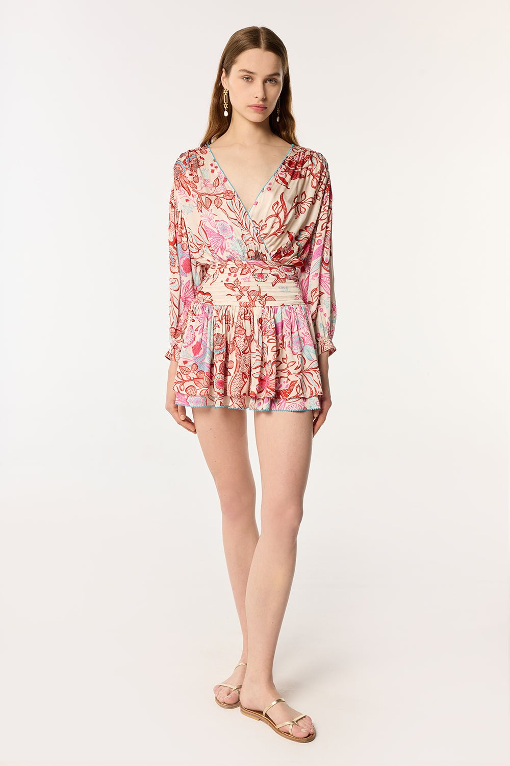 Mini Dress Colleen - Red Geo Fish - Poupette St Barth