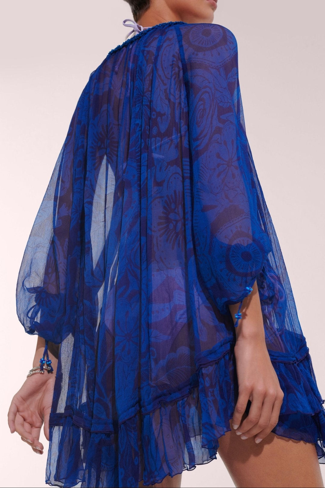 poupette st barth nava silk chiffon poncho dress Poupette St Barth Nava Poncho