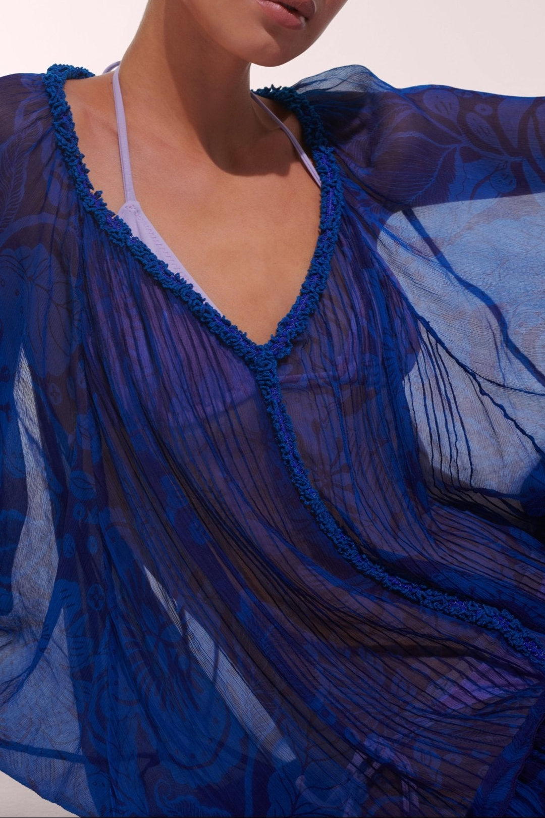 poupette st barth nava silk chiffon poncho dress Poncho Nava