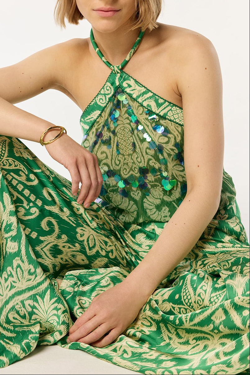 Pantalon Clea - Green Macro Ikat Pantalon Clea - Green Macro Ikat