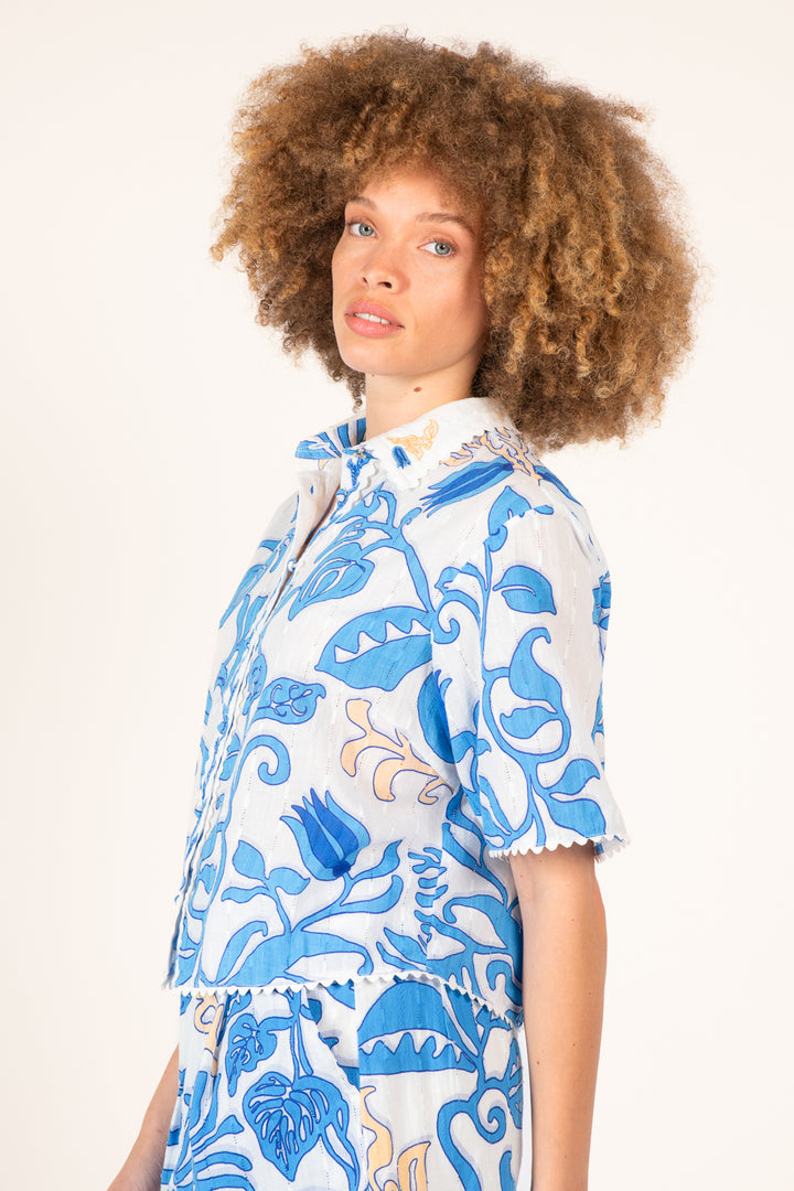 Shirt Java - White Blue Ritual