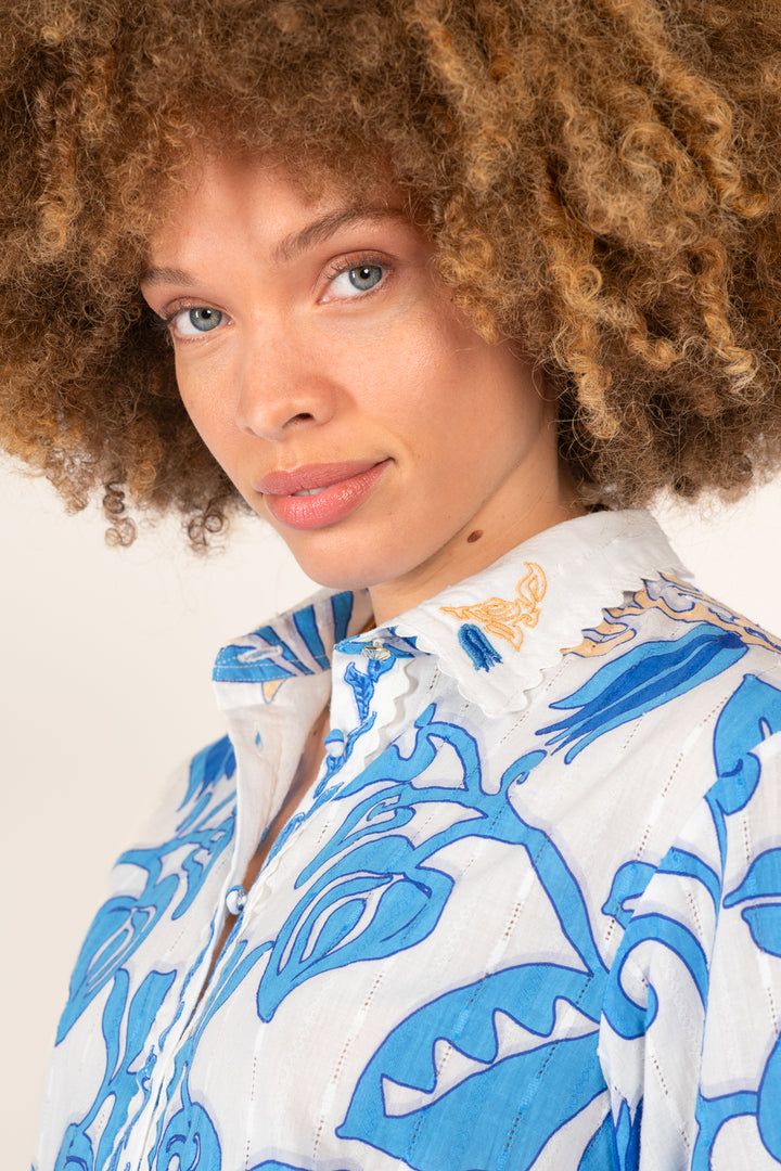 Shirt Java - White Blue Ritual