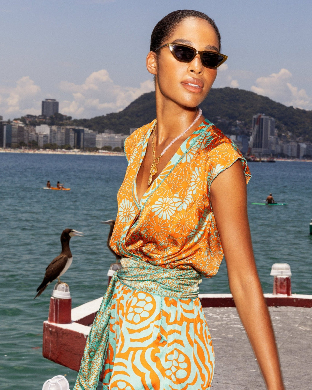 Combinaison Courte Anaik - Orange Daisy