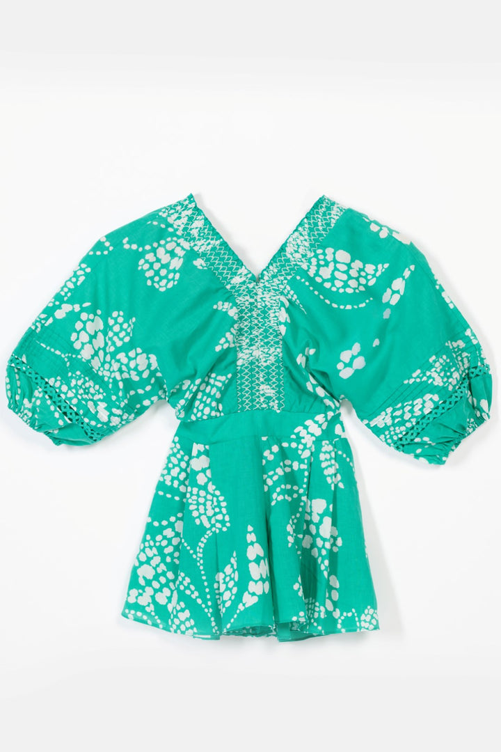 Short Jumpsuit Chantal for girls - Mint Austral - Poupette St Barth