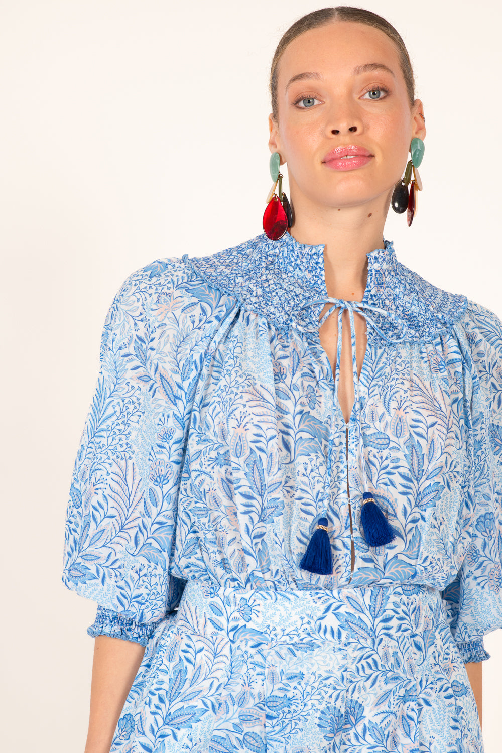 Short Jumpsuit Janna - Blue Palmarosa - Poupette St Barth