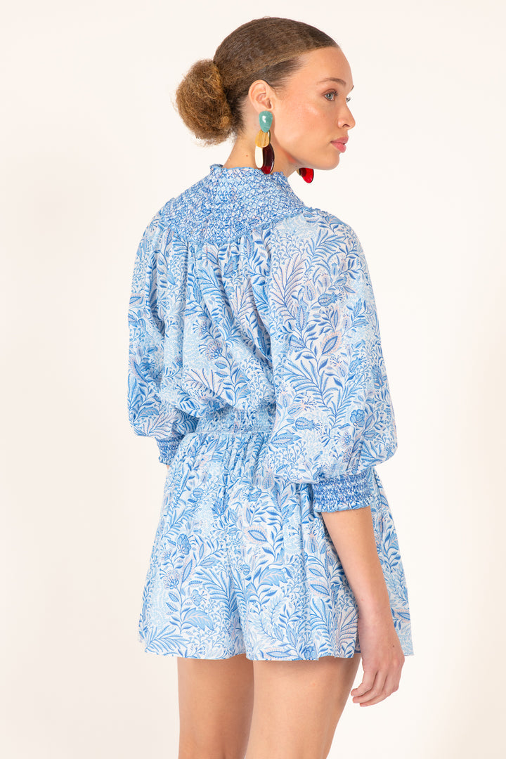 Short Jumpsuit Janna - Blue Palmarosa - Poupette St Barth