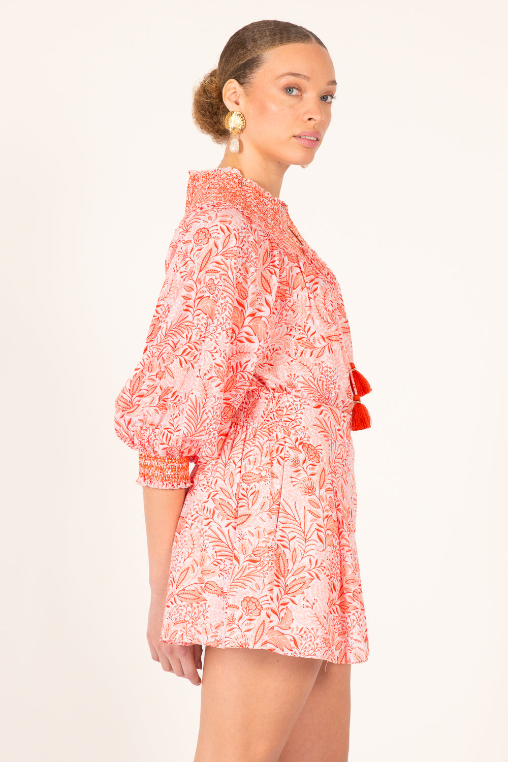 Short Jumpsuit Janna - Orange Palmarosa - Poupette St Barth