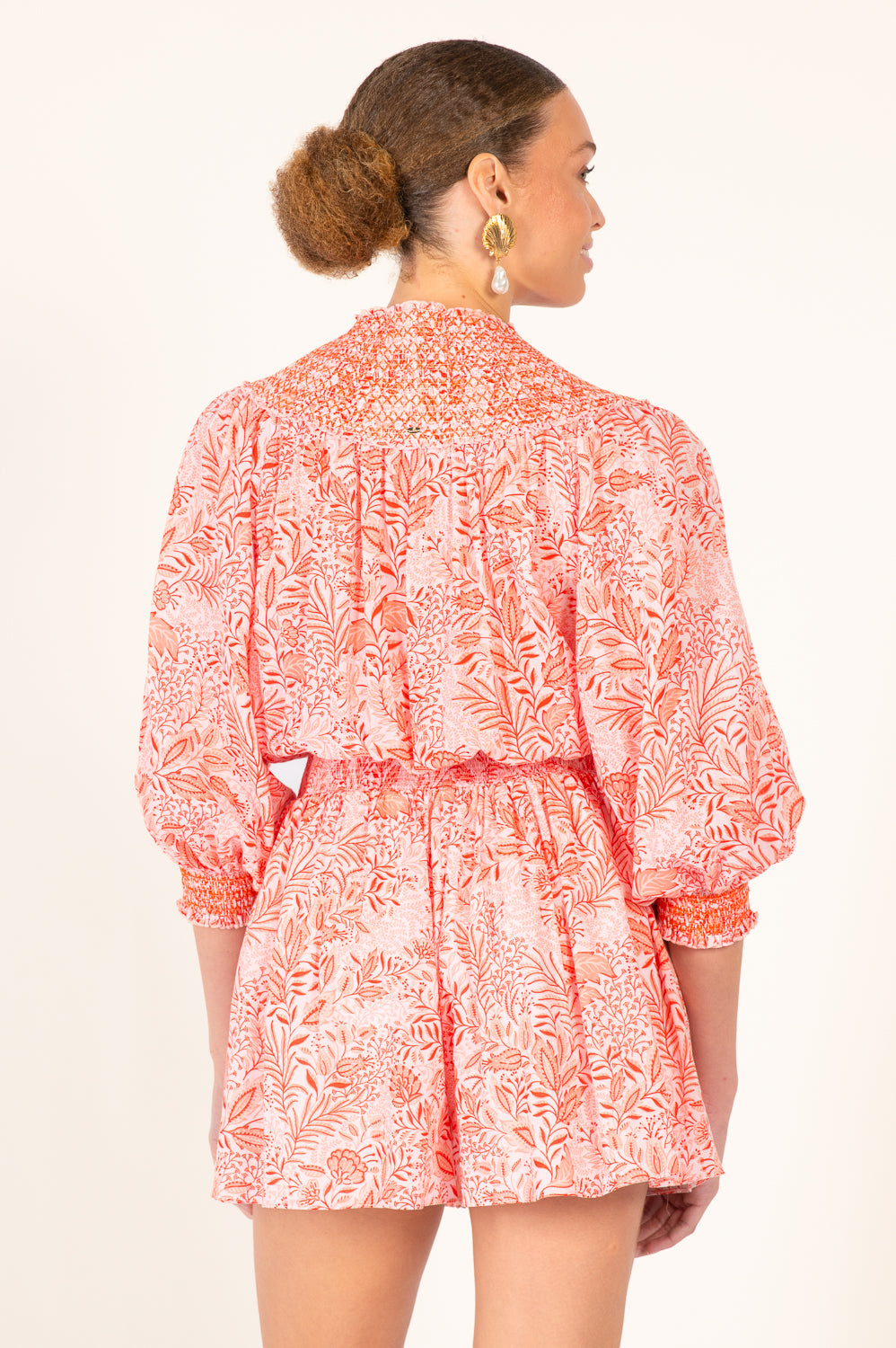 Short Jumpsuit Janna - Orange Palmarosa - Poupette St Barth