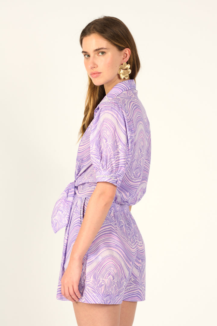 Short Jumpsuit Livia - Lilac Moryana - Poupette St Barth