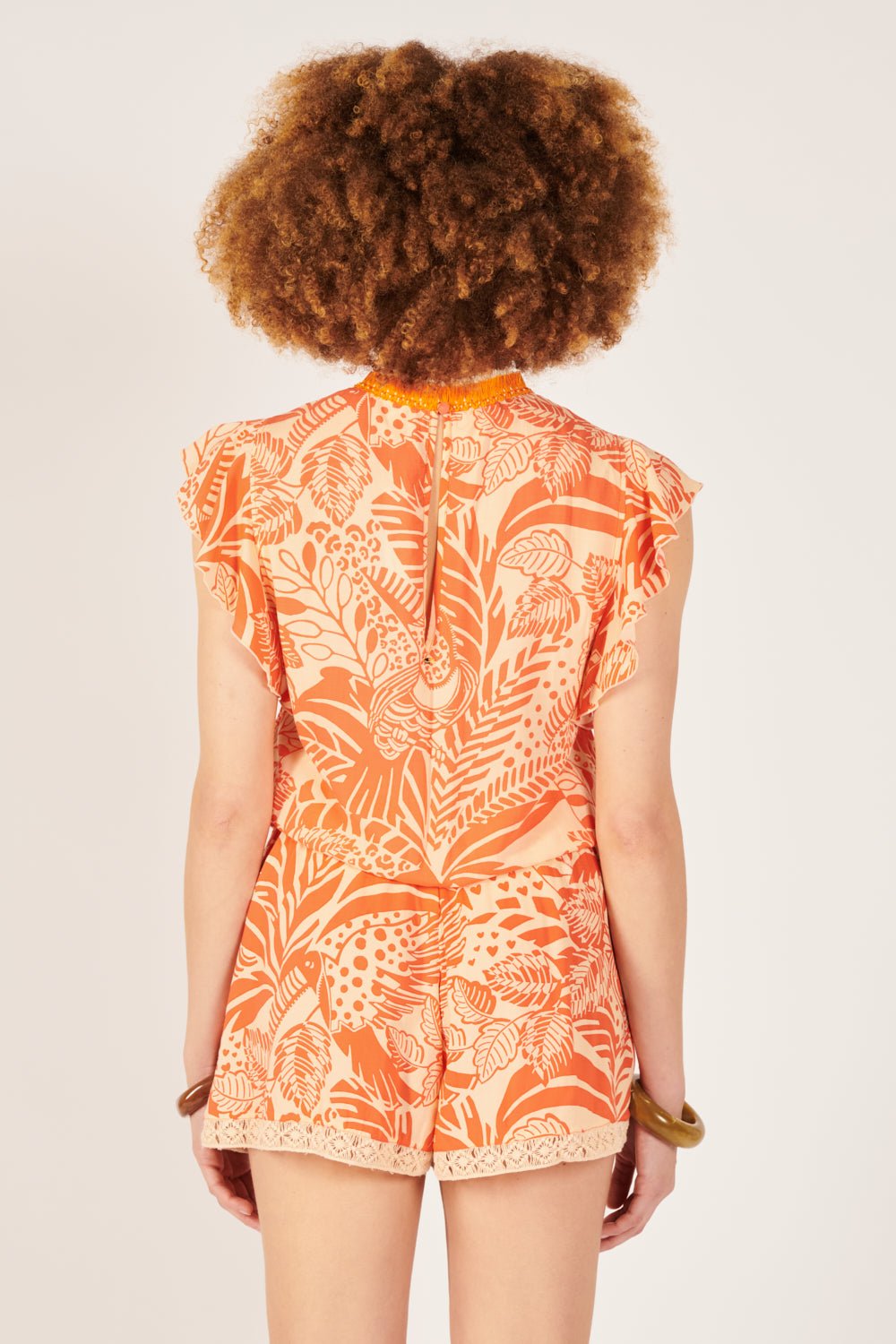 Short Jumpsuit Sasha - Orange Toucan - Poupette St Barth