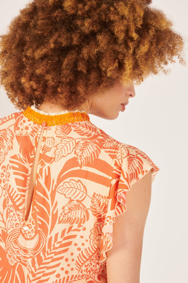 Short Jumpsuit Sasha - Orange Toucan - Poupette St Barth