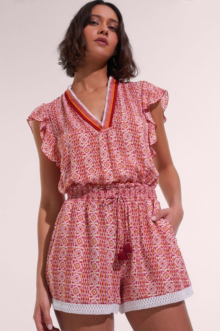 Combinaison Courte Sasha - Pink Coleus