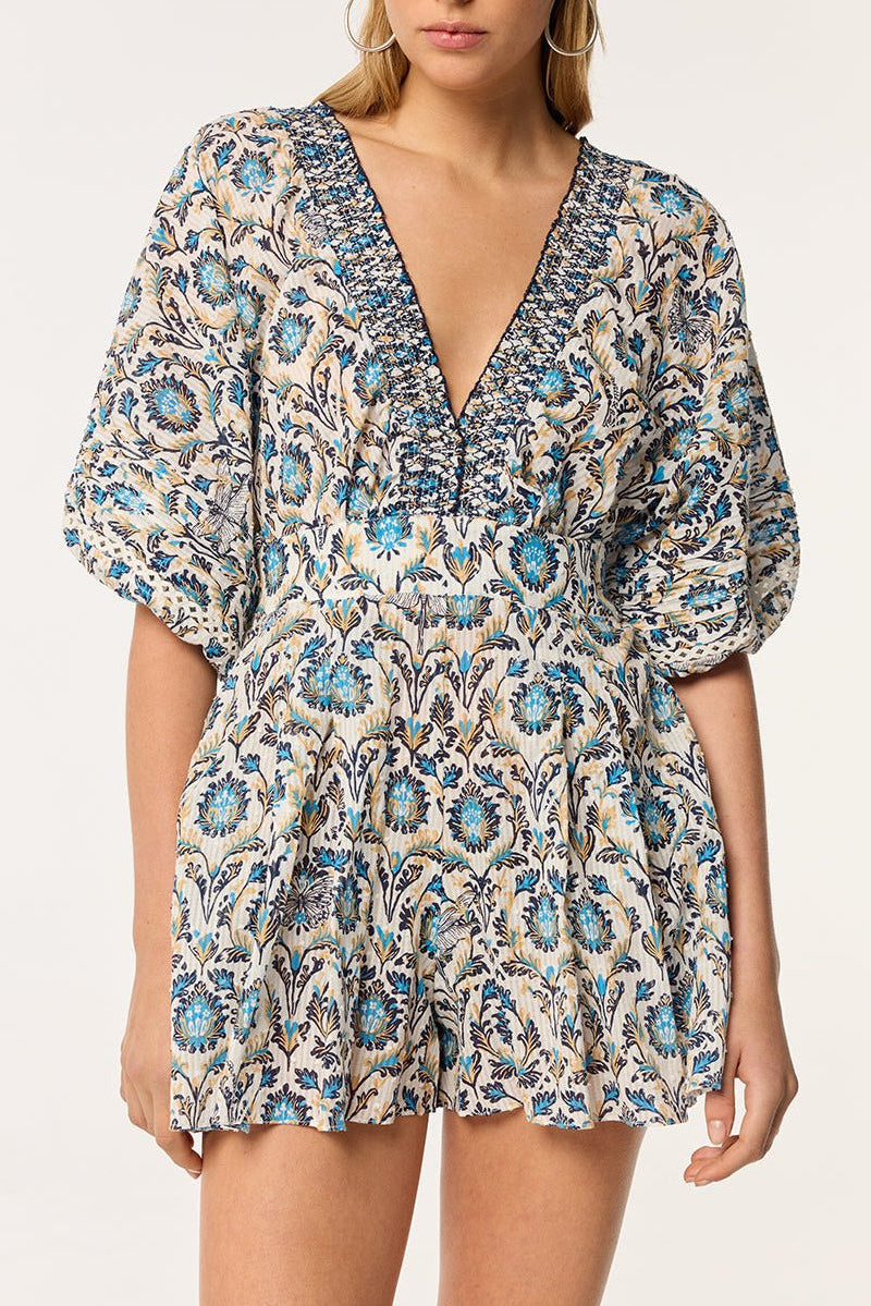 dress jumpsuit shorts Ellie Wilde EW34202 - Short Crepe, Belt With Jeweled Buckle Suit Suit