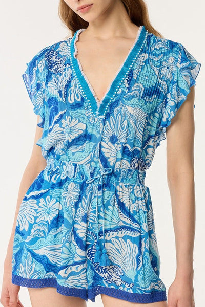 Short Jumpsuit Sasha - Blue Tiger Lily | Spring Collection