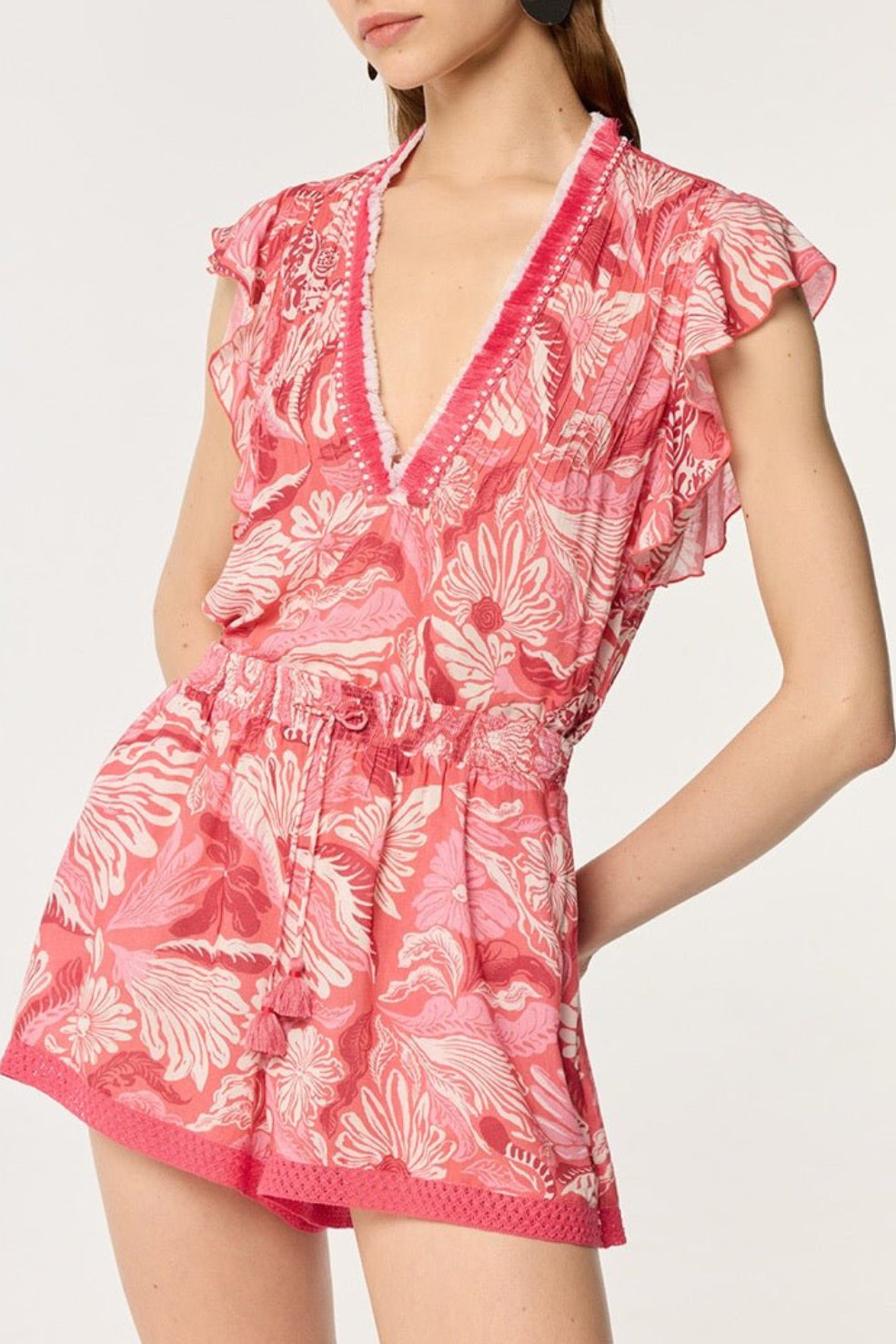 Short Jumpsuit Sasha - Pink Tiger Lily | Spring Collection