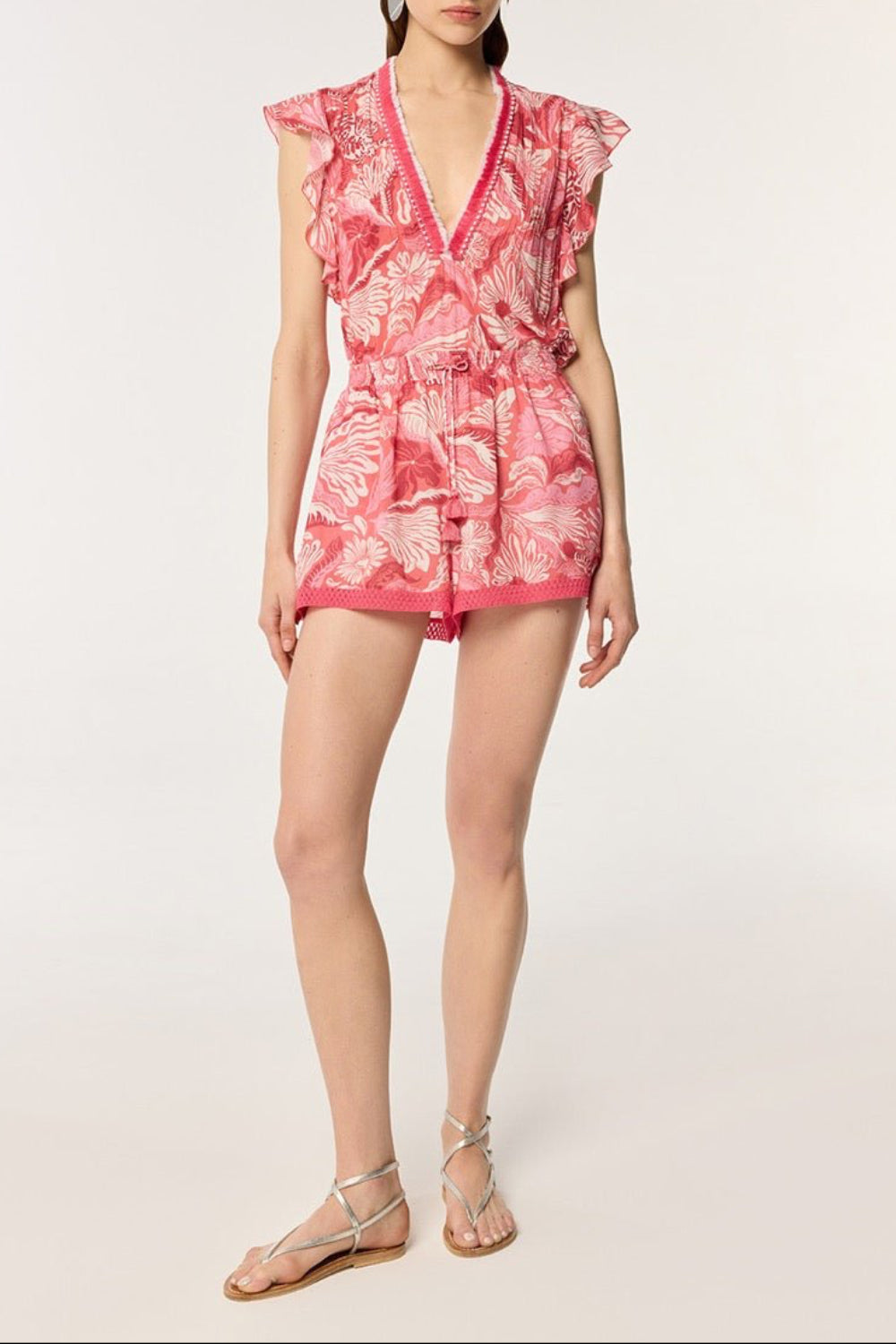 Short Jumpsuit Sasha - Pink Tiger Lily - Poupette St Barth