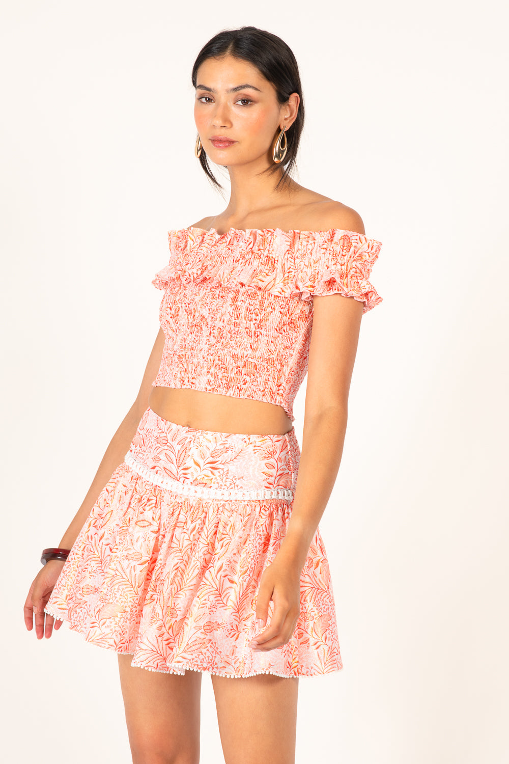 Mini Skirt Angele - Orange Palmarosa - Poupette St Barth