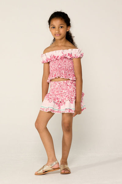 スカート Bibiy MARINA FRILL SKIRT PINK Mini Skirt Alizee for girls - Pink Tiare|Resort Collection
