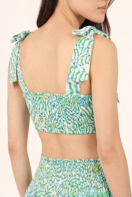 Green Wings Flower top – Top Carla by Poupette St Barth, view 2