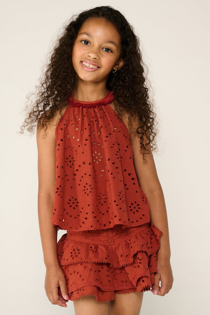 Top Cleo pour fille - Paprika